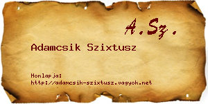 Adamcsik Szixtusz névjegykártya